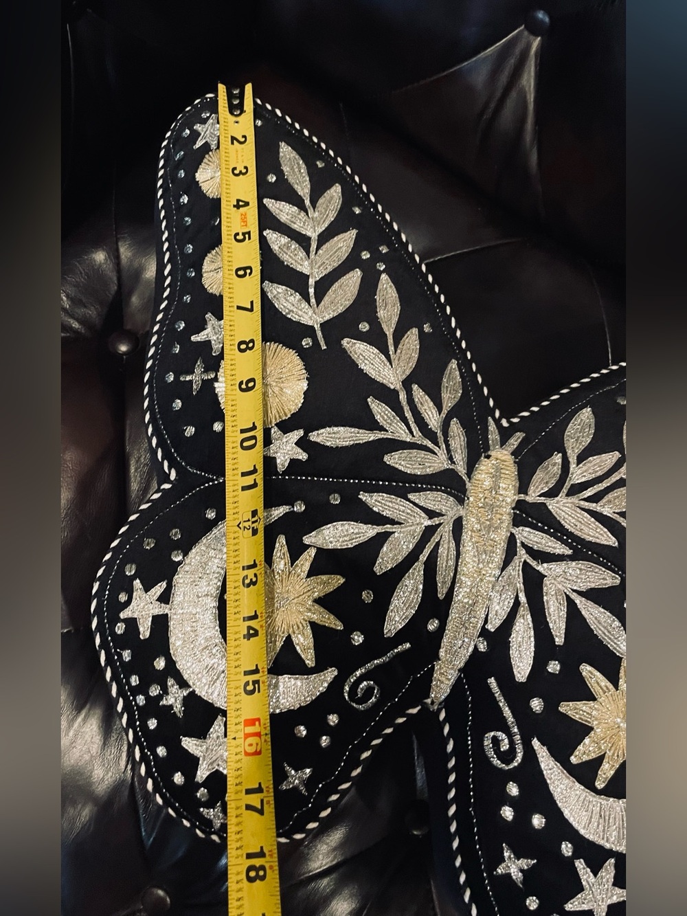 CYNTHIA ROWLEY NWT Butterfly Shaped Embroidered Celestial Accent Throw Pillow - Picture 13 of 14
